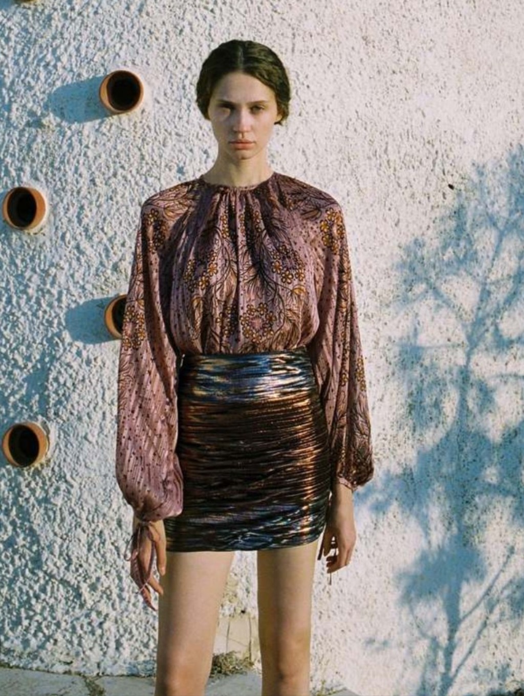 Sabina Musayev Metallic Debra Mini Skirt